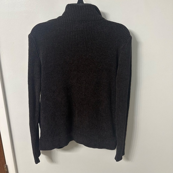 Draper's and Damon’s Brown Faux Leopard Full Zip Sweater Cardigan Sz. Medium EUC - Picture 4 of 7